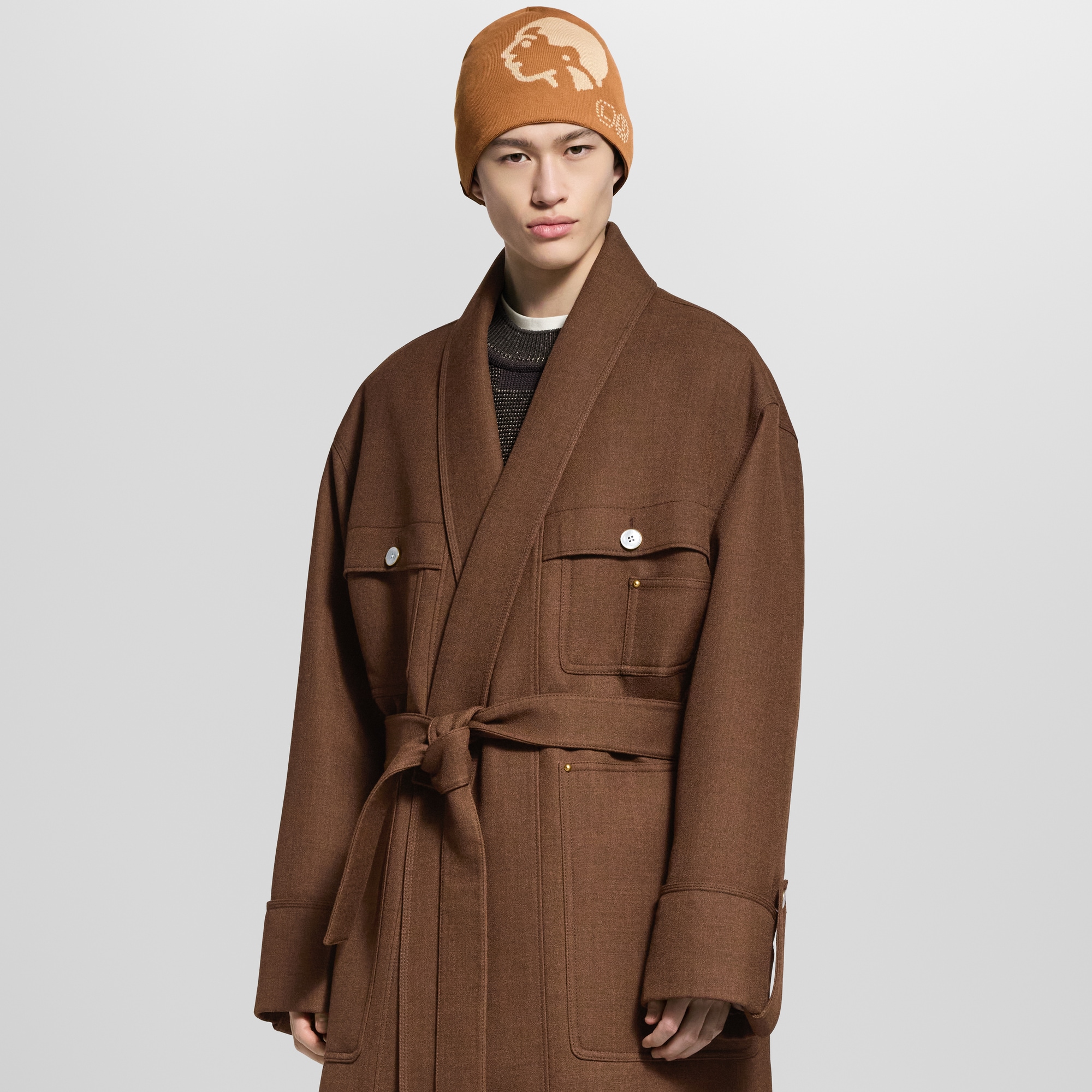 Single-Breasted Kimono Workwear Coat - Ready-to-Wear 1AIMTO